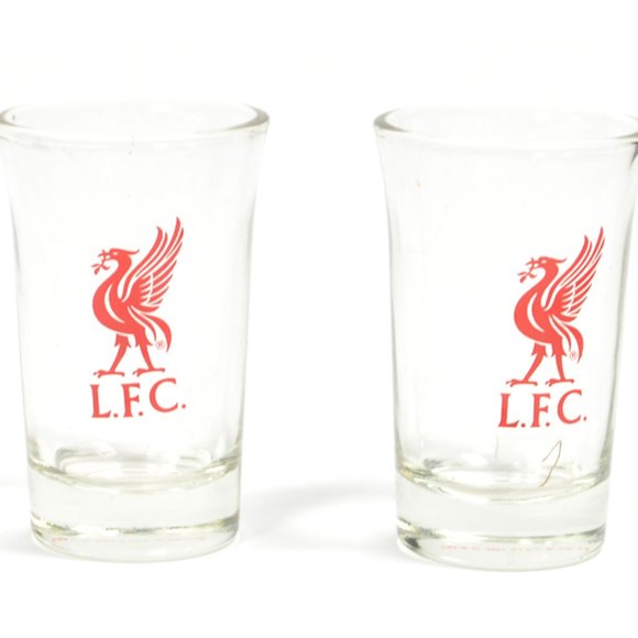1 Pair of Liverpool FC Shot Glasses - Picture 1 of 2